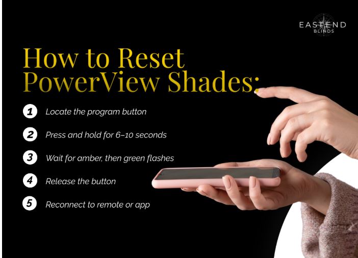 how to reset power view shades